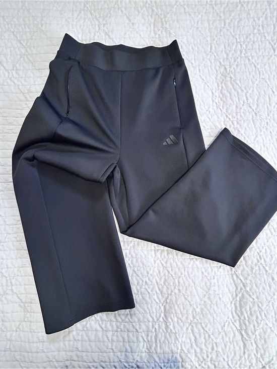 adidas Pants - Adidas Women’s Mesium Black Wide Leg Pants Stretch Recycled Polyester 2025